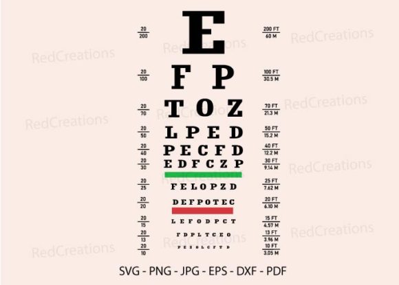 Eye Test Chart, Vision Exam Graphics and Crafts