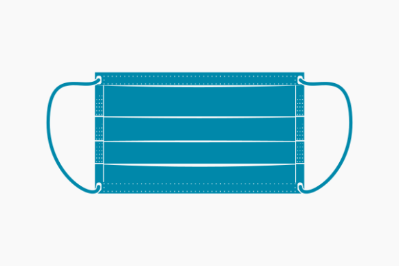 Flat Monochrome Rectangle Medical Mask Graphics