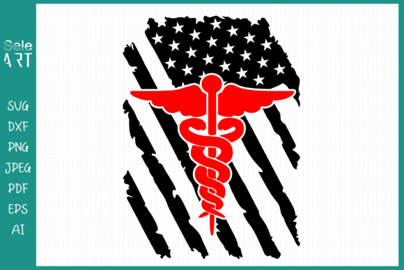 Nurse Distressed USA Flag Svg Graphics