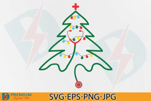 Stethoscope Christmas Tree SVG: Graphics & Crafts for Local Business